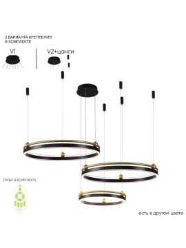 Подвесная люстра Crystal Lux FERNANDO SP158W LED BLACK/GOLD