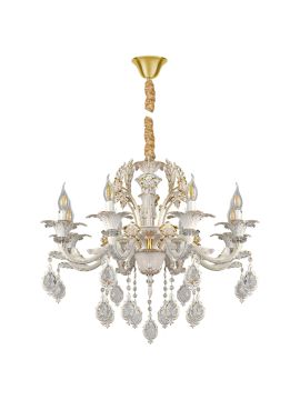 Подвесная люстра AM Group CLEOPATRA SP8 WH+GL